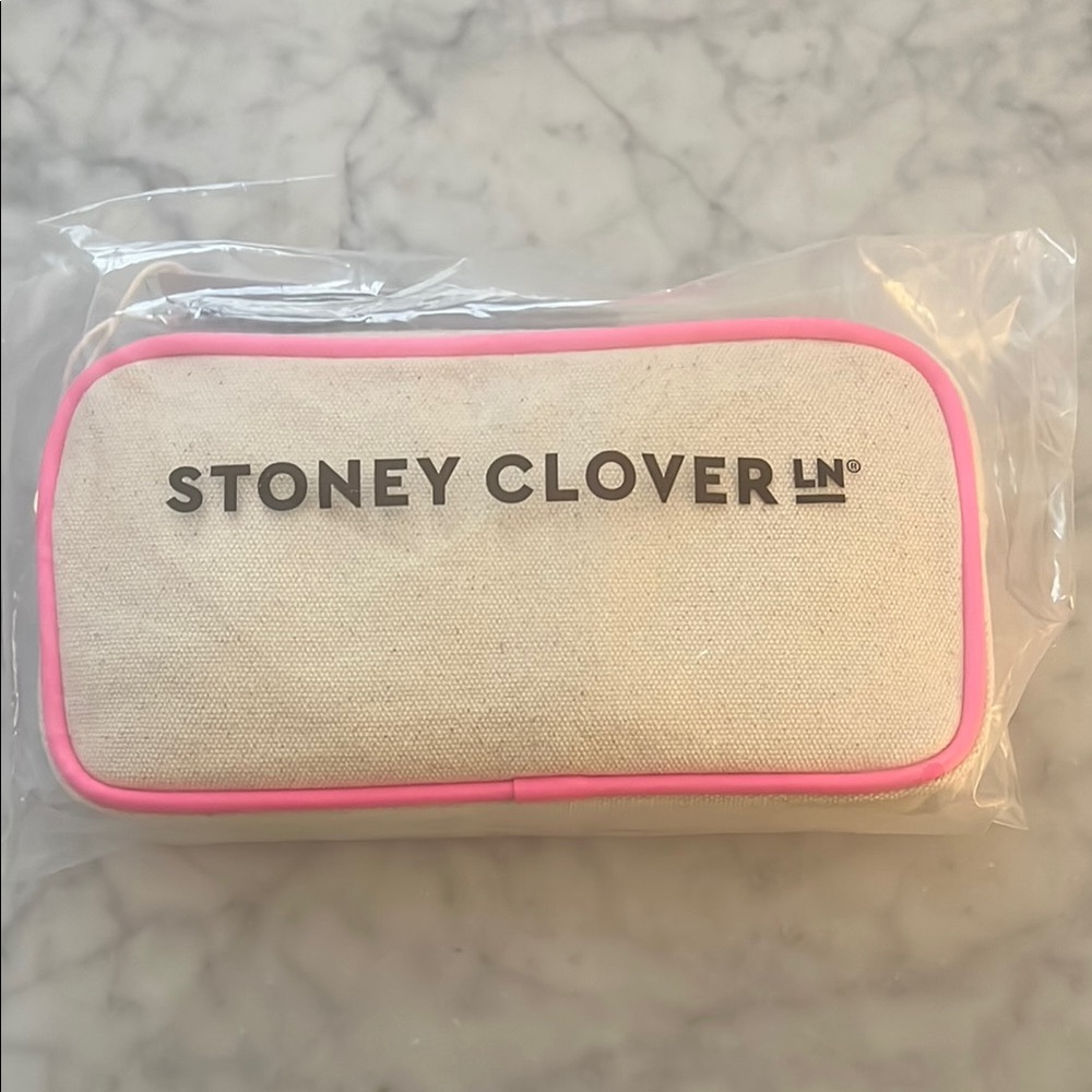 Stoney Clover Lane Cream and Pink Storage Pouch